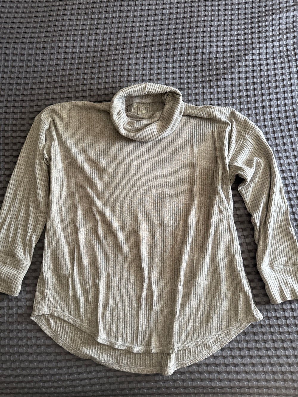 American Eagle Outfitters Ribbed Cowl Neck Sweater - Cream